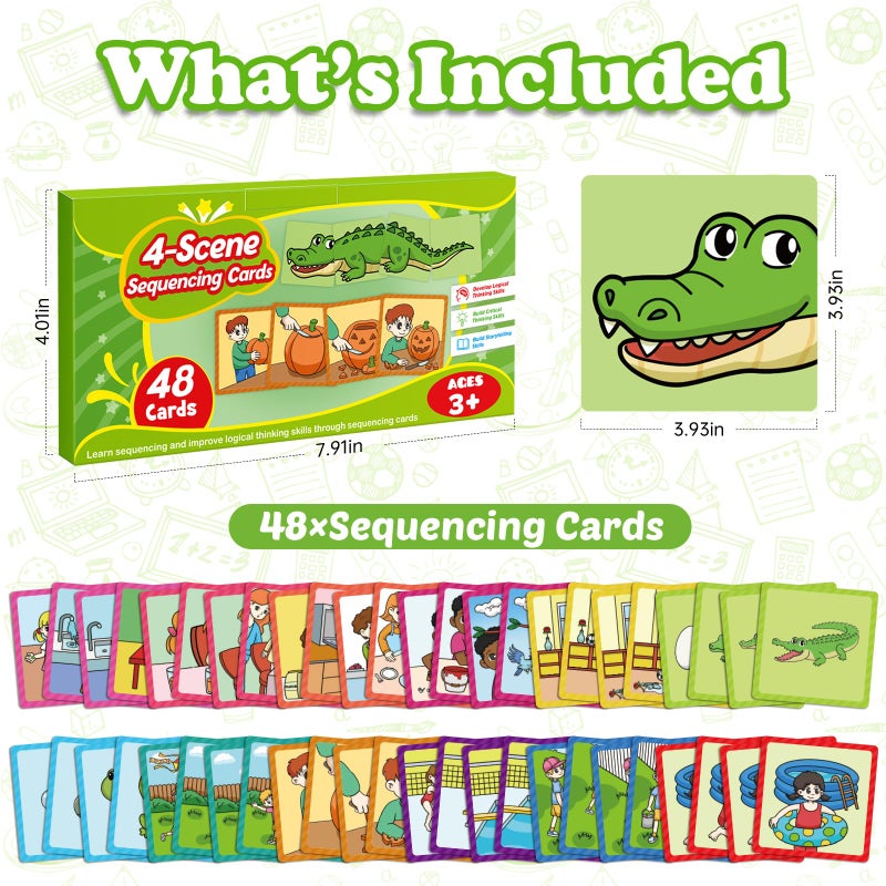 Kasfalci Sequencing Cards,Sequence Board Game for Kids,Speech Therapy Materials Toys for Autism,Story Storytelling,Social Skills,Sentence Building,Preschool Learning Activities,Classroom & Homeschool - Image 5